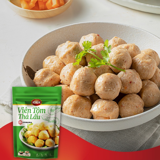 Viên tôm thả lẩu Manwah iCook 300g/gói - Thực phẩm sạch - Golden Lê
