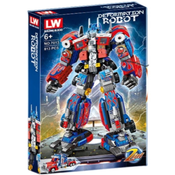 Đồ chơi Lắp ráp Optimus Prime, Lewan LW7013 Autobot, Mô hình robot siêu nhân [813 Mảnh ghép]
