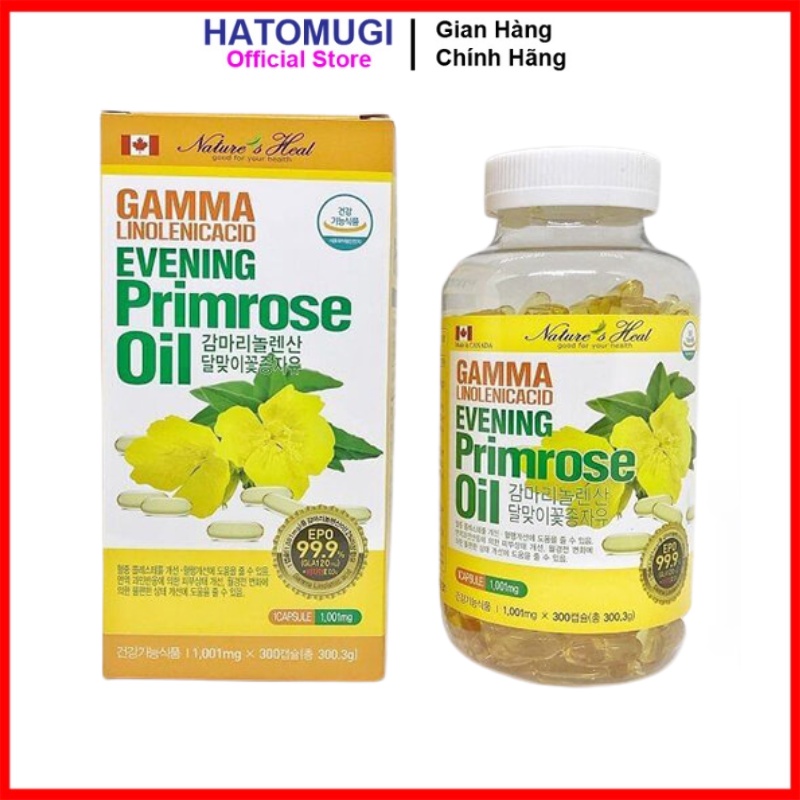 Tinh dầu hoa anh thảo Hàn Quốc Gamma Linolenic Acid 300, tinh dầu làm đẹp da, cân bằng nội tiết tố nữ, ngăn rụng tóc