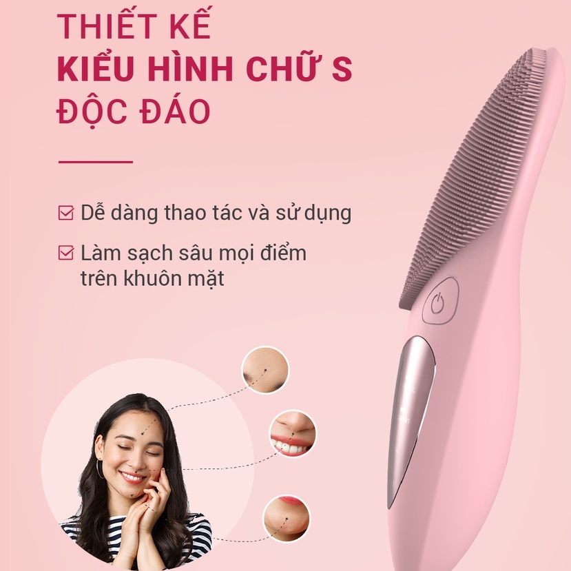 Máy Rửa Mặt Life360 LE-MRM22,Massage Mặt, Gai Mềm Rửa Mặt Sạch Sâu,Chườm Nóng Chăm Sóc Vùng Mắt