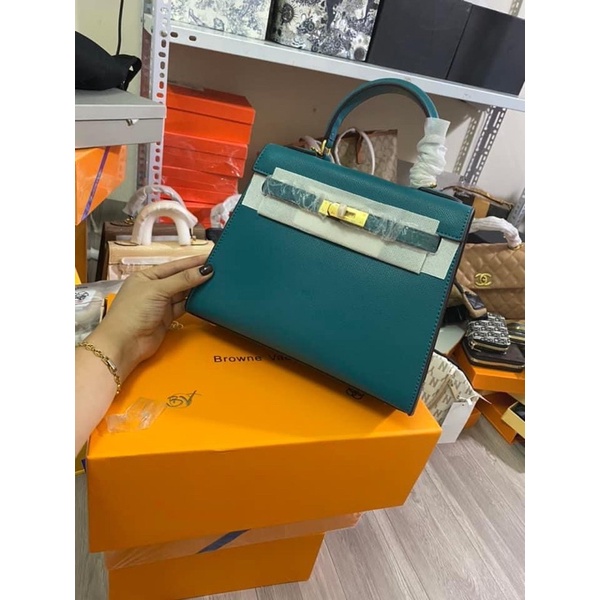 M4565 Túi HM kelly màu xanh lam đặc biệt size 25 Siêu đẹp