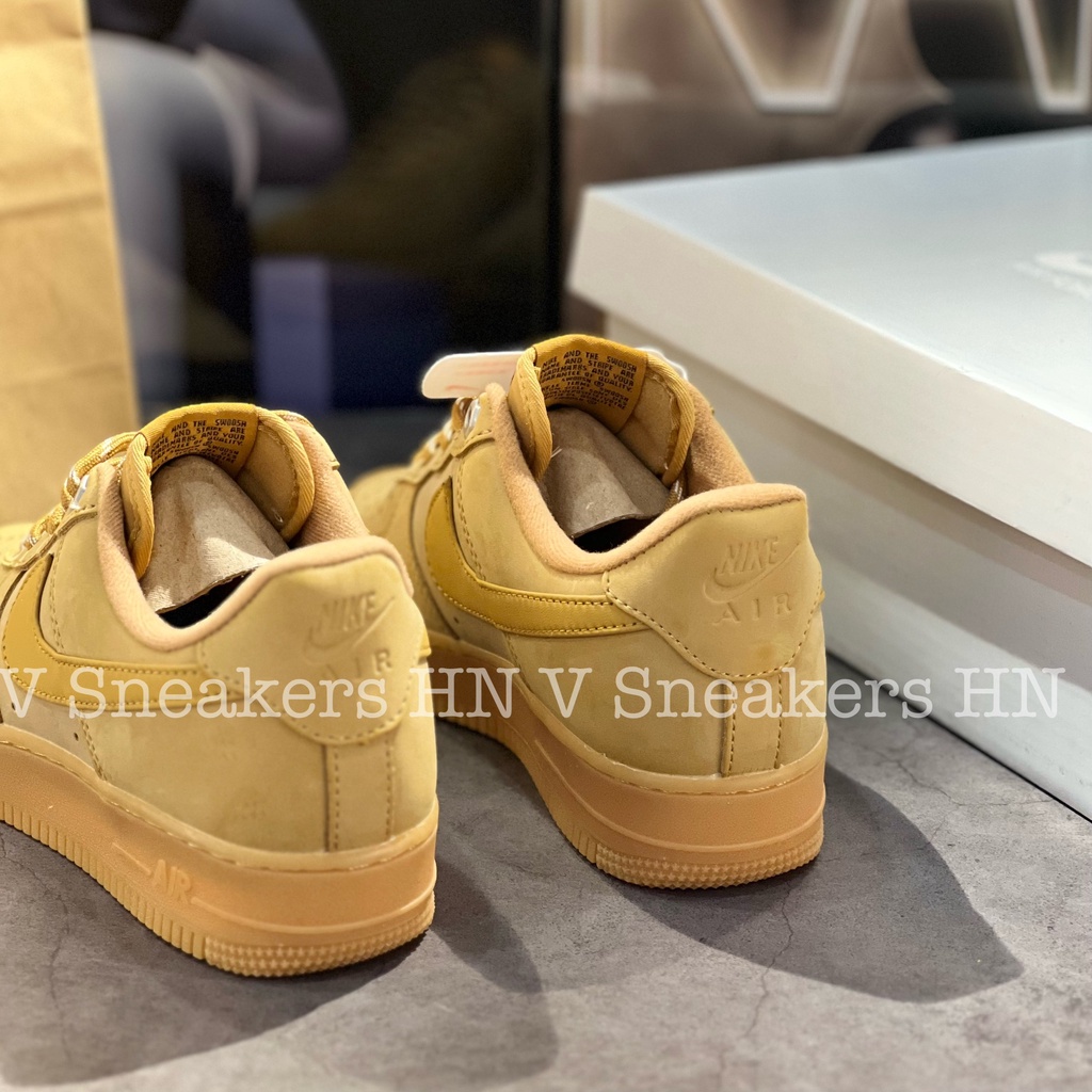 Giày AF1 Màu Vàng Da Bò Giày Air_Force 1 Low Flax Wheat Giày Thể Thao Af1 Vàng Bò