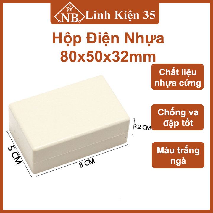Hộp nhựa kỹ thuật kích thước 80x50x32mm đa năng, tiện lợi