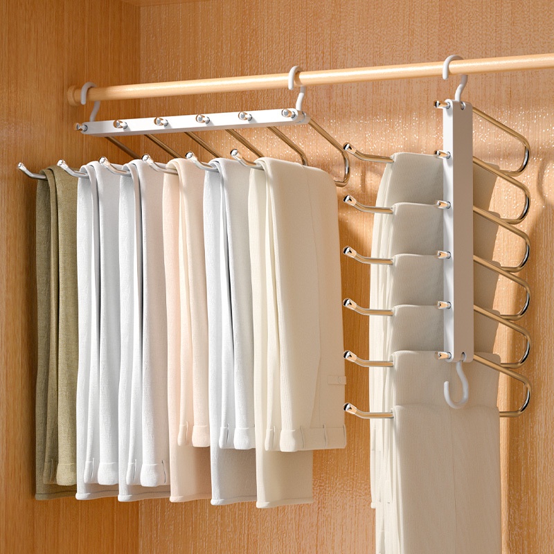 Móc treo quần áo nhiều lớp có thể gấp gọn- Chất liệu thép không gỉ