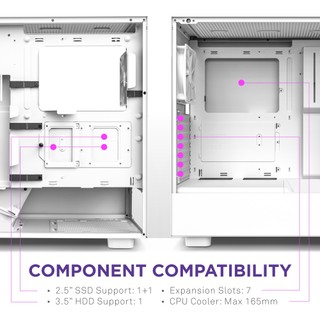 Vỏ case NZXT H5 FLOW WHITE (TẶNG 2 FAN)