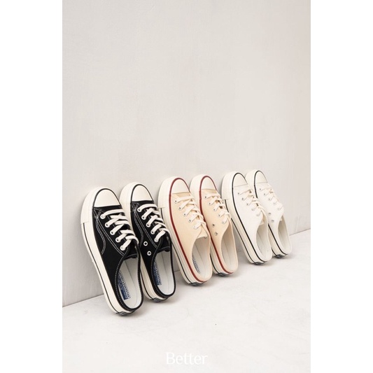 Sục sneaker/ giày sục vải canvas nhiều màu, buộc dây -090321001