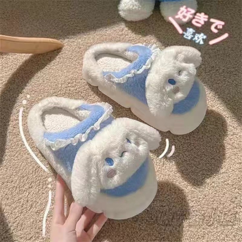Dép bông hình gấu Lotso , thỏ cinnamoroll dễ thương đi trong nhà siêu ấm