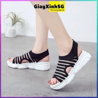 Sandal đế bánh mì phối lưới siêu HOT 5cm