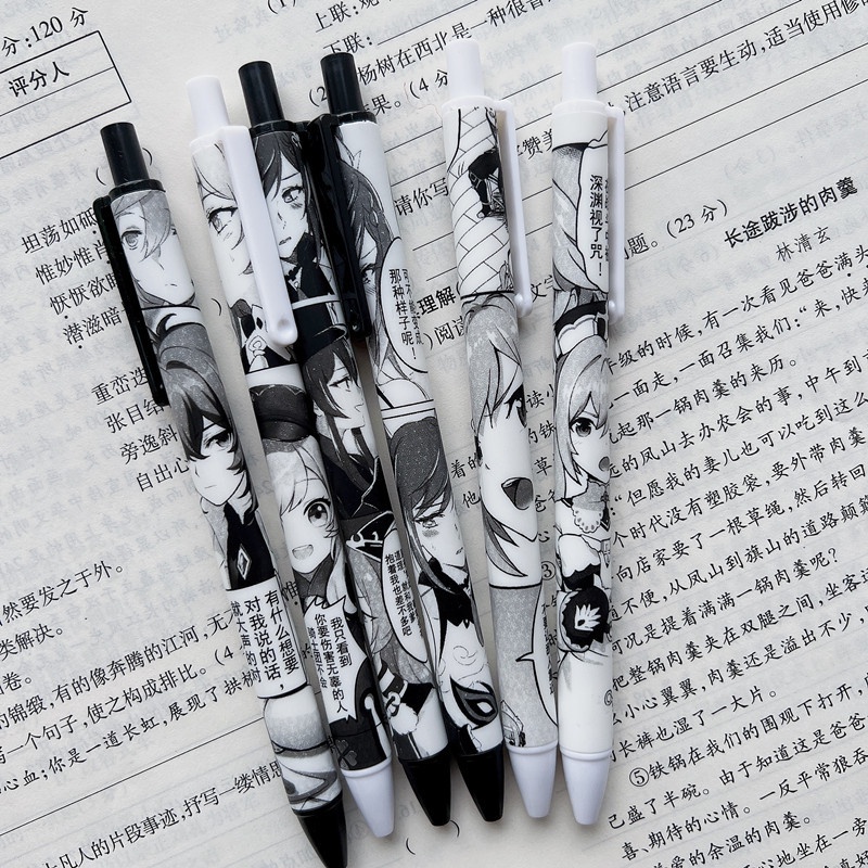 Bút Bi Viết Genshin impact - Bút Bi Học Sinh, Sinh Viên Văn Phòng Mực Đen