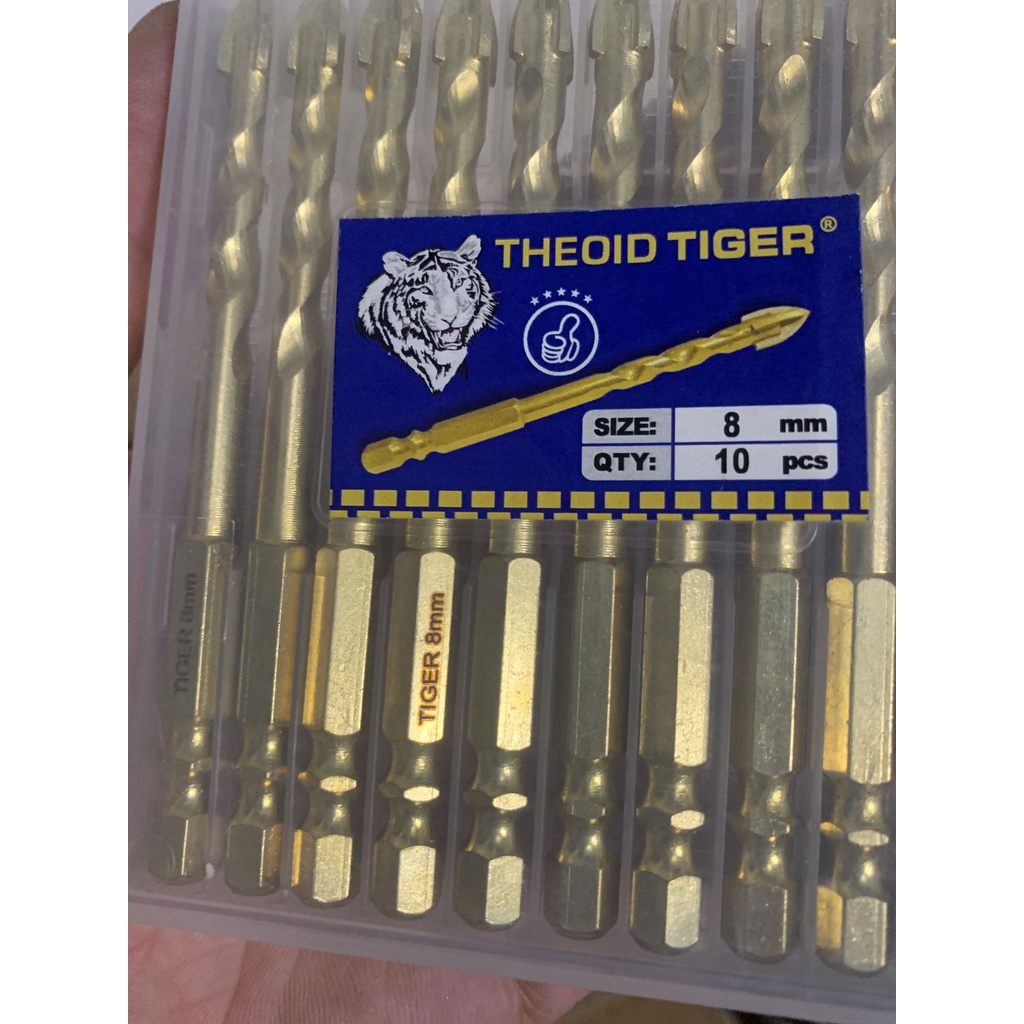 Mũi Khoan Đa Năng Chân Lục Giác Theoid Tiger kích thước 6mm 8mm 10mm 12mm