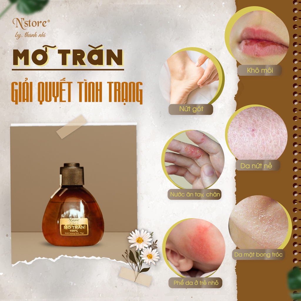 Mỡ Trăn Nguyên Chất N'store triệt lông, mờ rạn da, dịu vết bỏng lành tính tại nhà 75gr