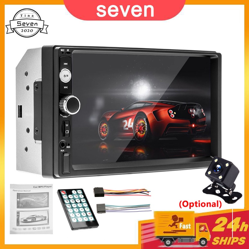 Loa Âm Thanh Stereo 7010B 2 din 7" Máy Nghe Nhạc MP5 Màn Hình Cảm Ứng Kỹ Thuật Số Kết Nối Bluetooth USB FM Tự Động