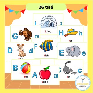 Flashcard bảng chữ cái - phonics thẻ học chữ cái Tiếng Anh ép plastic