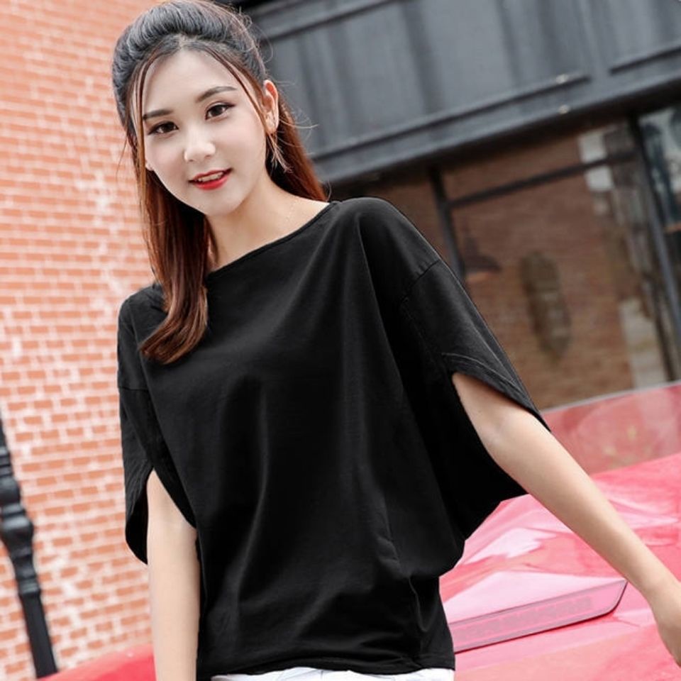 Áo Thun Cánh Dơi Ngắn Tay Dáng Rộng Size Lớn Thời Trang Hàn Quốc Dành Cho Nữ