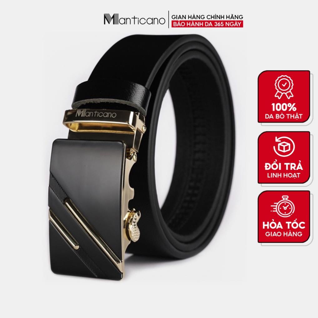 Thắt lưng nam Manticano da bò thật mẫu khóa tự động TL19 ®️