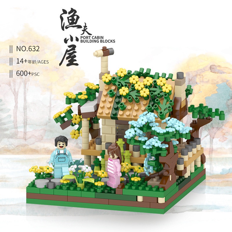 Khối Mini Nhà Hoa Đẹp Thực Phẩm Cà Phê Bánh Shop Gạch Xây Dựng Kiến Trúc Đồ Chơi Trẻ Em Cho Trẻ Em Bé Gái Valentine Hiện Tại