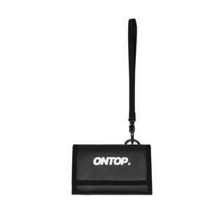 Ví da nam mini local brand ONTOP New Logo màu đen O-V21-DDA