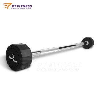 Tạ liền đòn tạ xoắn, tạ thẳng 10kg, 15kg thương hiệu iron grip ir4212, tạ zig zag