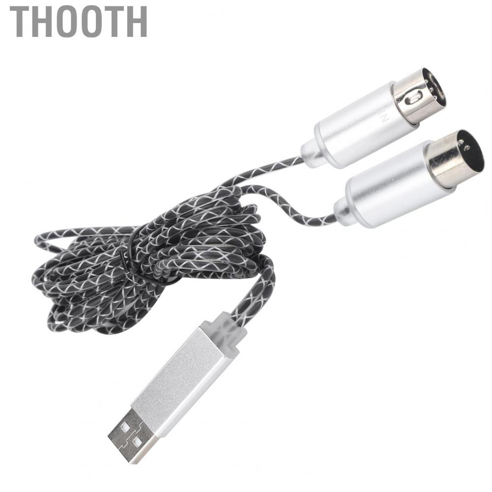 Thooth ABS Electronic Piano MIDI Cable Transfer USB TPE Sheath to Computer Editing