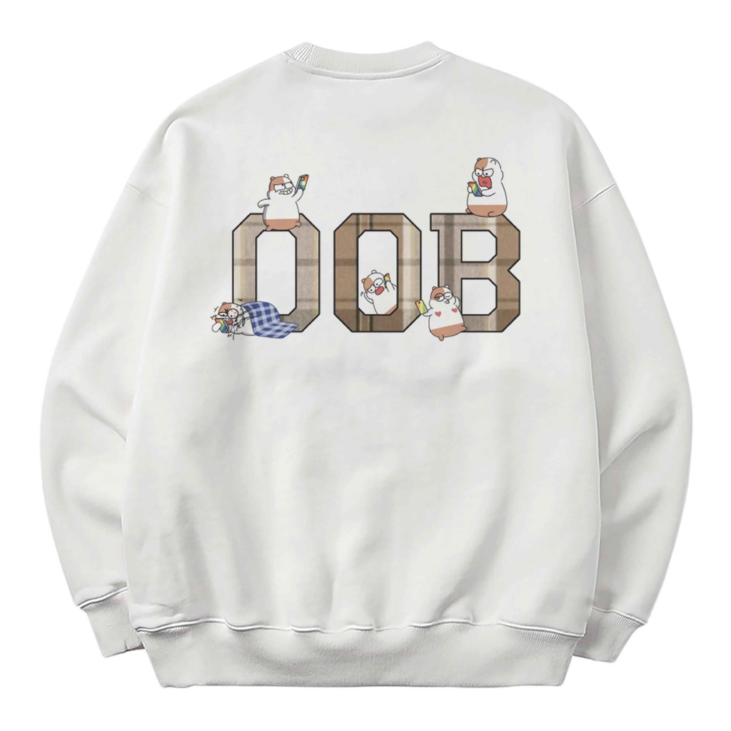 Áo Nỉ Không Mũ Unisex BOO Dáng Oversize Thêu Logo ZOOKIZ Graphic Logo OOB