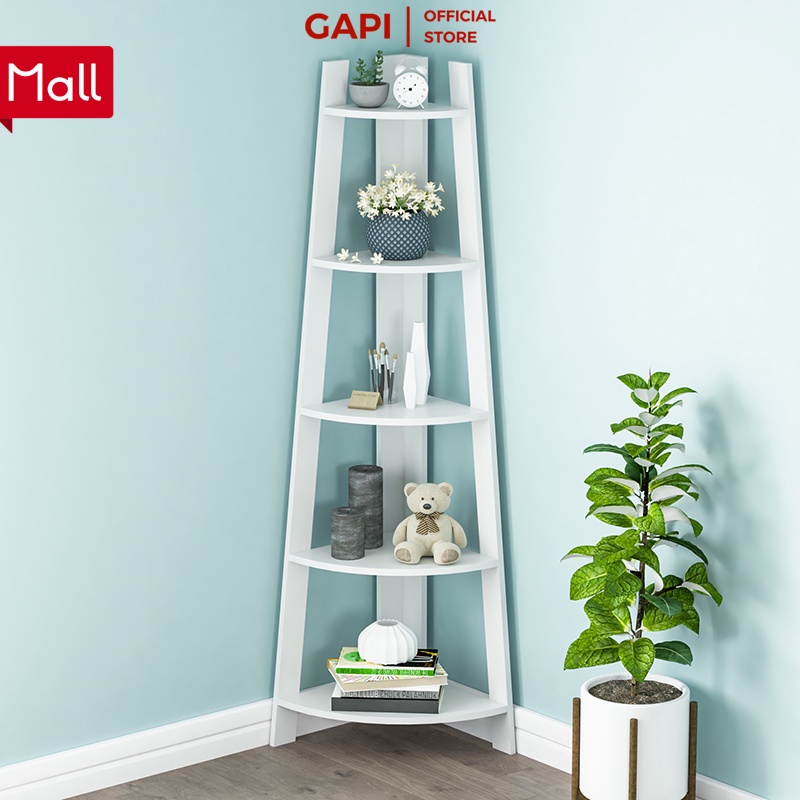 Kệ để góc tường bằng gỗ kết hợp kệ sách 2 trong 1 - GP115.01