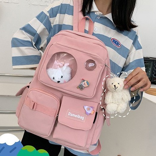 Móc thú nhồi bông, móc ếch xanh, móc gấu dễ thương thích hợp gắn vào balo cặp sách