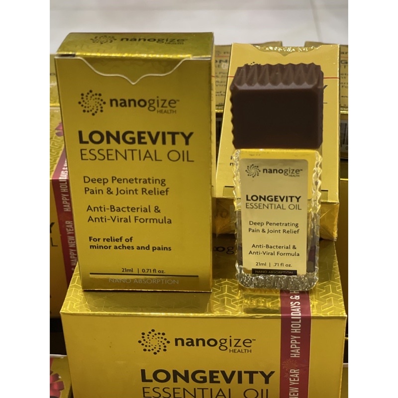 Dầu lăn vàng Longevity Nanogize của Mỹ 21ml - giảm đ.au hiệu quả, mùi hương dịu nhẹ, nhỏ gọn tiện lợi