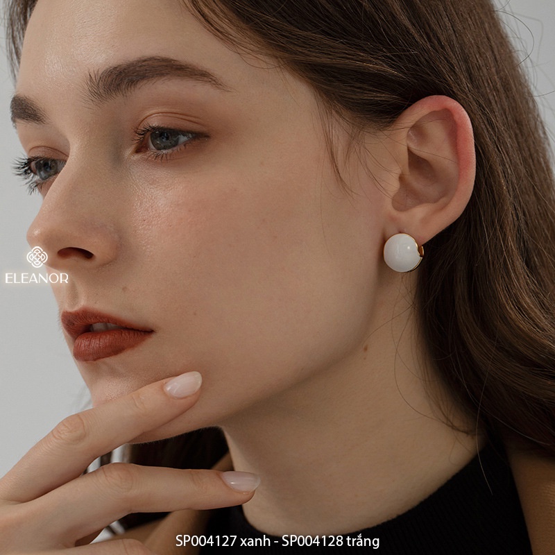 Bông tai nữ chuôi bạc 925 Eleanor Accessories hình cầu màu sắc trẻ trung phong cách Hàn Quốc phụ kiện trang sức hiện đại