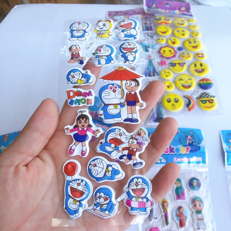1 tờ dán stiker nổi hình hoạt hình tờ bé siêu dày