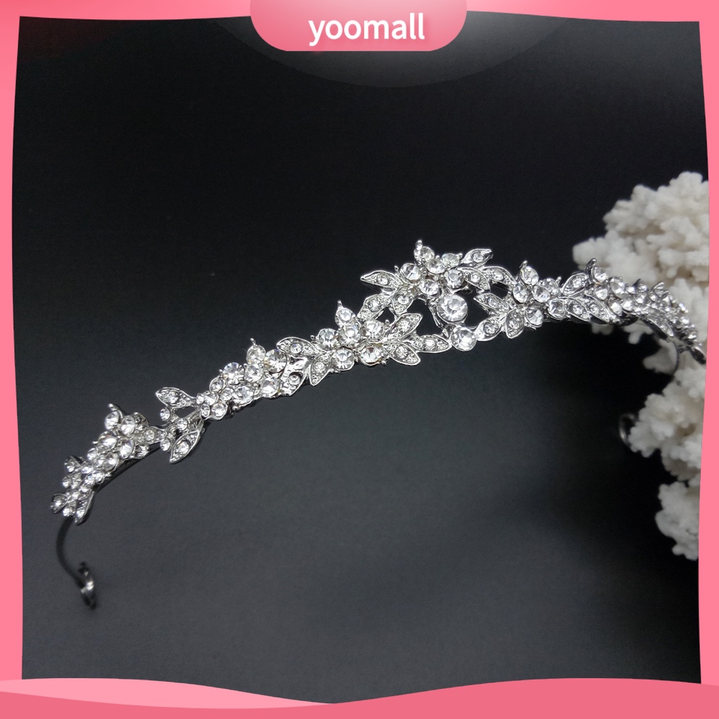 Yoomall| Vương Miện Đính Đá Lấp Lánh Độ Ổn Định Cao Thời Trang Cho Nữ