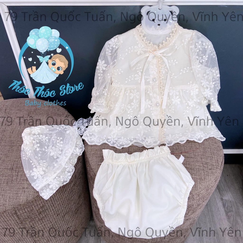 Set váy ren công chúa tiểu thư cao cấp cho bé gái mặc đầy tháng, đi tiệc, sinh nhật