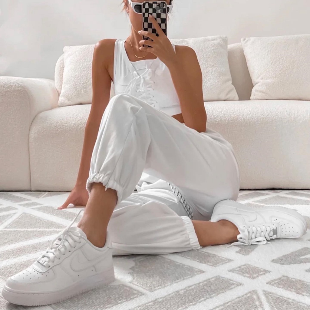 Giày Nam Nữ Đẹp Giá Rẻ Ulzzang Đế Bánh Mì, Giày Nike Air Force 1 Cổ Thấp AF1 Trắng Đi Học Đi Chơi G185 Alice.Sneaker