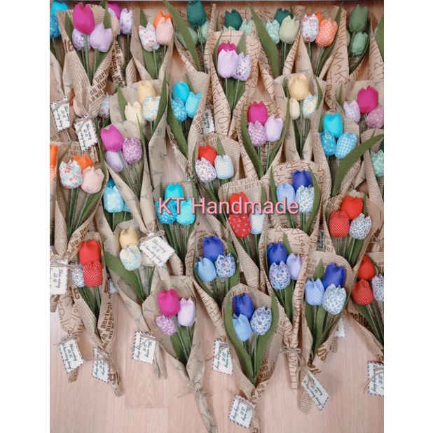 Bó hoa tulip vải handmade