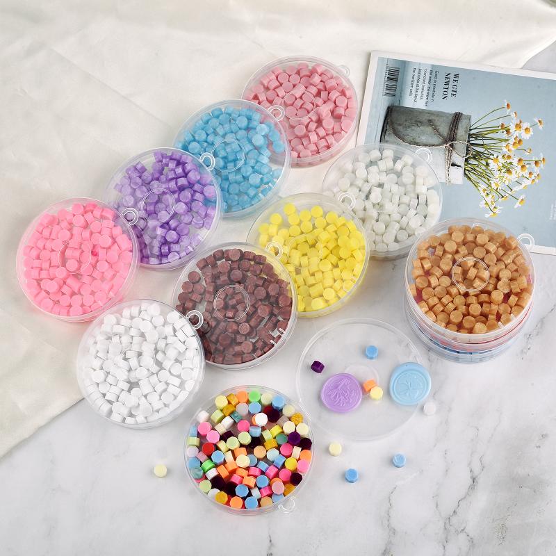100 chiếc Seal Wax Box Set Bead Envelope Wedding Wax Seal Công cụ làm sáp niêm phong cổ xưa cho quá trình niêm phong đậu