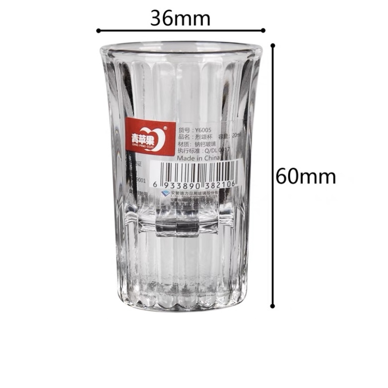 Bộ Ly Uống Rượu Mạnh Thủy Tinh Nhỏ Đẹp Đế Dày SỌC & VUÔNG Dung Tích 20ml & 18ML