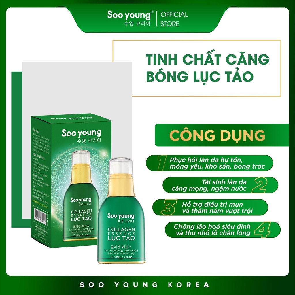 Tinh chất căng bóng Lục Tảo SOOYOUNG KOREA 50ml