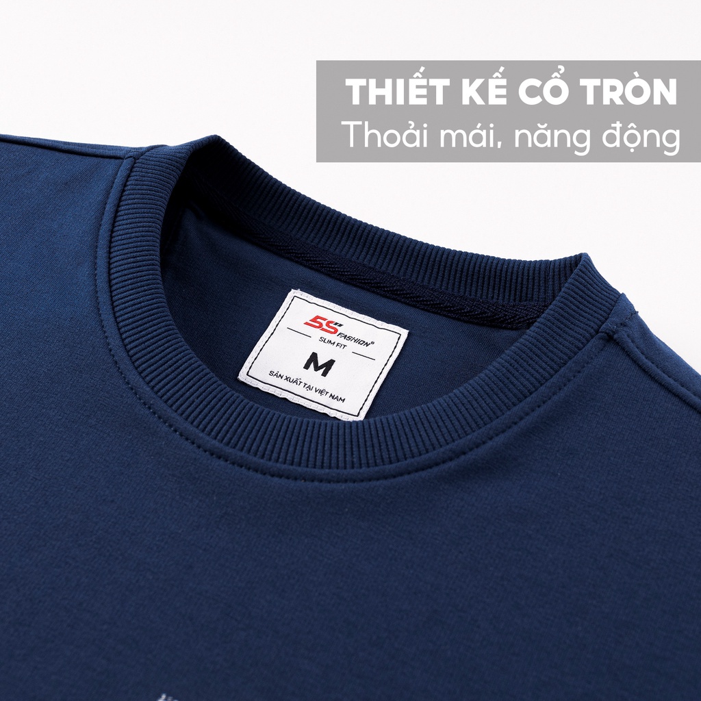 Áo Sweater Nỉ Nam Chất Cotton 5S Cotton, Thiết Kế In Tranh Trẻ Trung (ANO22039)