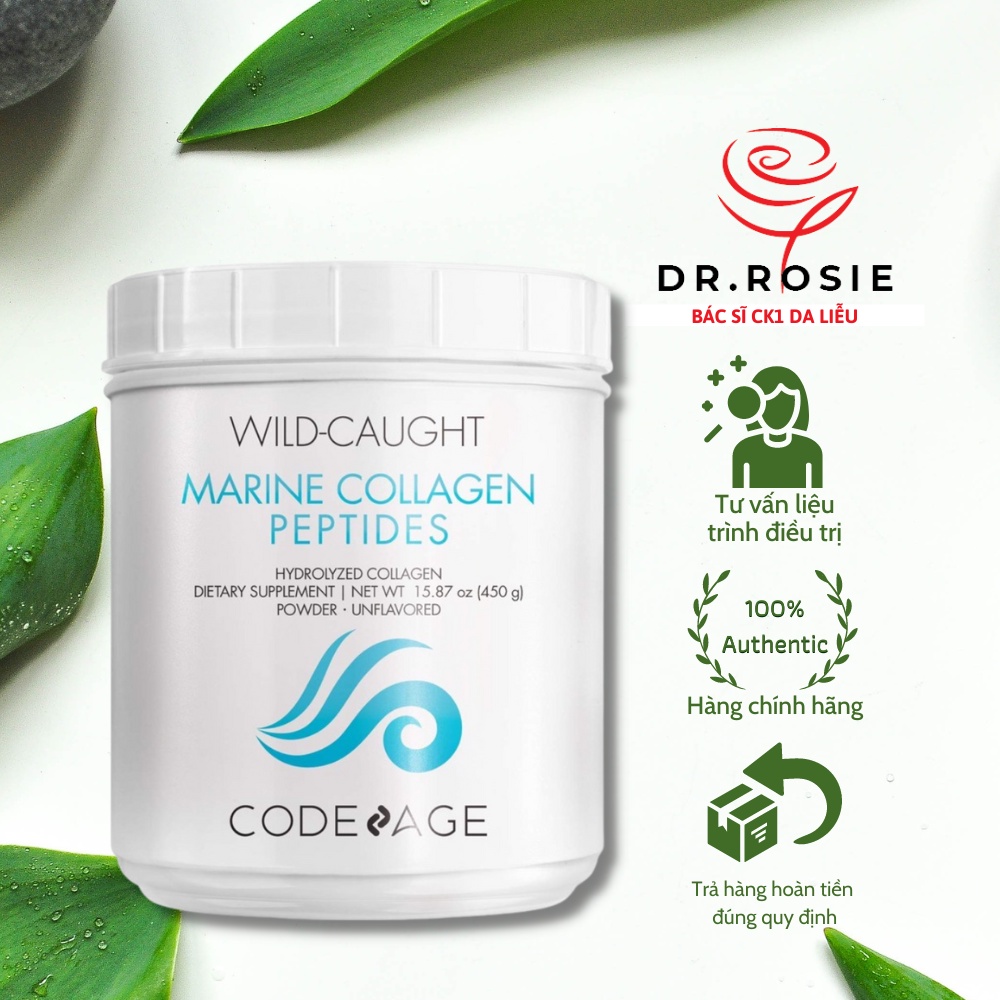 Bột Collagen Thủy phân Wild caught Marine collagen peptides Codeage Giúp đẹp da 450g - Dr.Rosie