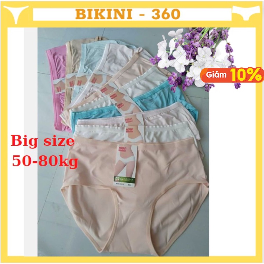 Quần lót bigsize 3xl cho người già trẻ béo mập bầu 80kg 70kg 60kg chip nữ cạp nhỏ lưng cao (Q9066); bikini