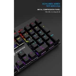 BÀN PHÍM CƠ CHƠI GAME XUNFOX K50 (Xám Đen)
