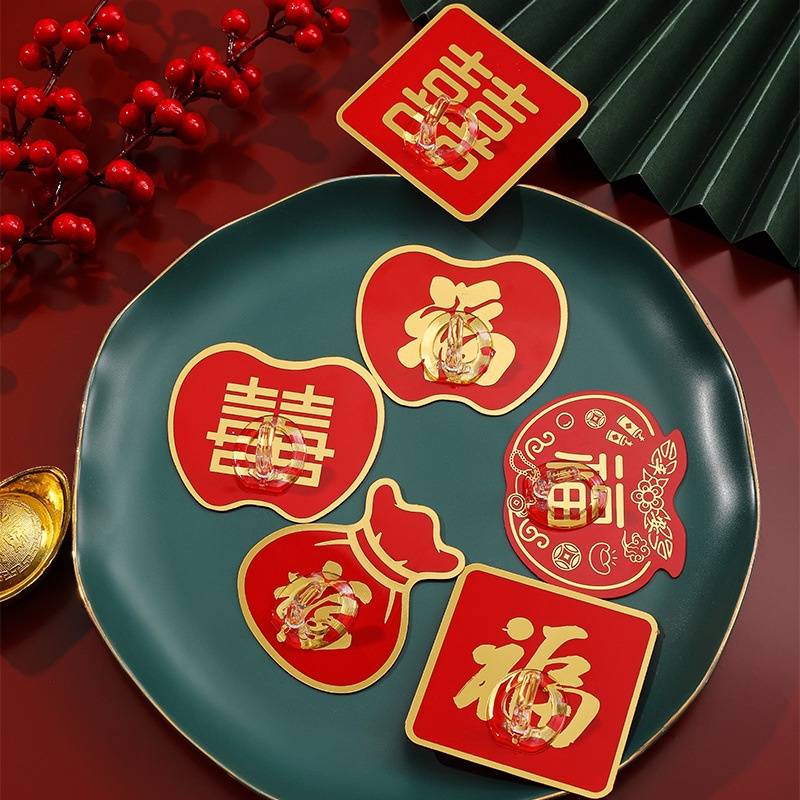 Móc Dán Cửa Sổ Bằng Acrylic Không Để Lại Dấu Trang Trí Năm Mới