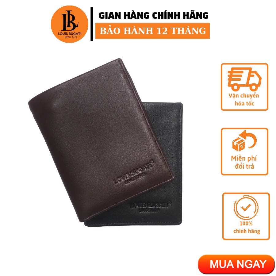 Ví Da Nam Cao Cấp Thương Hiệu LOUIS BUGATI VM07 Ví Nam Da Bò Thật.