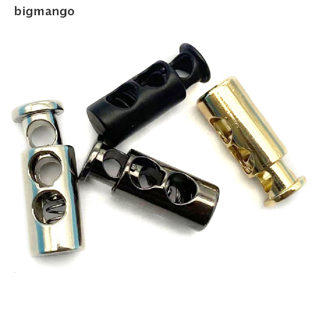 Bigmango Set 10 Lò Xo Khóa Dây Rút Hai Lỗ Bằng Kim Loại Màu Đen Chặn WED