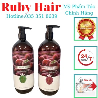 Cặp dầu gội xả phúc bồn tử raspberry beauty engrsver, dầu gội mâm xôi 1000ml