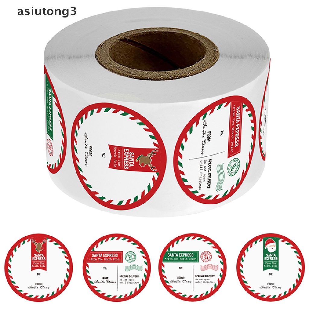 Cuộn 500 Nhãn Dán Trang Trí Giáng Sinh In Chữ Thank You asiutong3