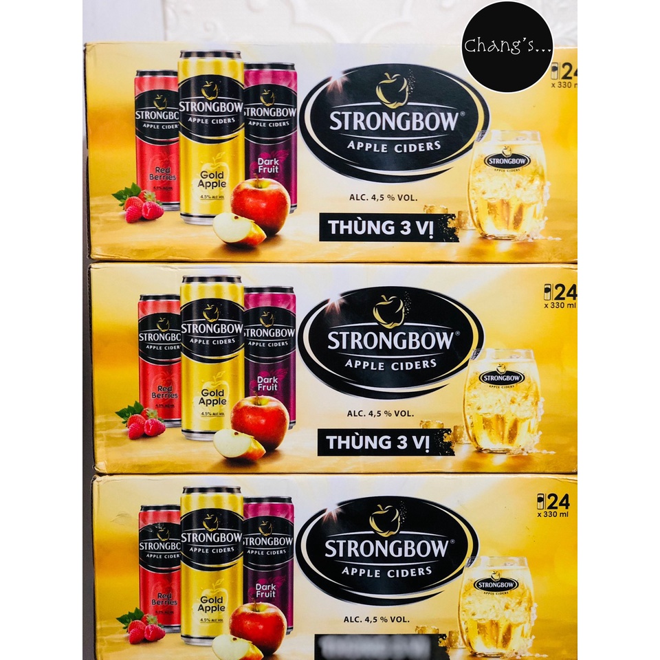 Strongbow vị dâu đen 24 lon/Thùng 330ml Chang's Food