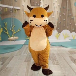Mascot trâu bò nâu khai trương hoạt náo cao cấp