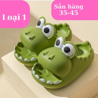 [Loại 1-Sẳn hàng] Dép quai ngang cá sấu, dép khủng long mắt to siêu cute phong cách Ulzzang có ảnh thật hottrend 2022
