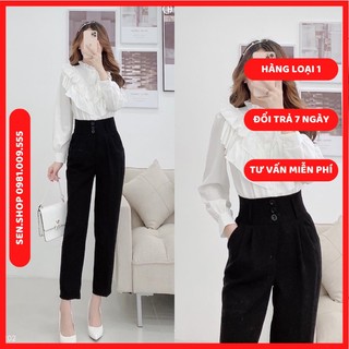 Quần baggy cạp cao 3 cúc siêu đẹp màu đen- quần công sở mã 287