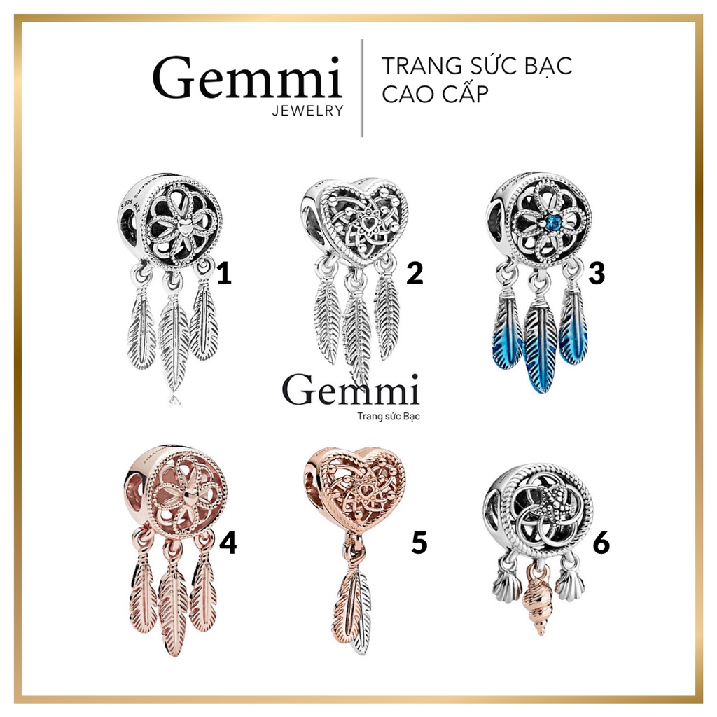 Hạt Charm BST Charm Dream Catcher mix vòng Bạc Thái S925 - Gemmi Jewelry CPS66